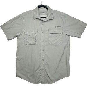 World Wide Sportsman Mens Gray Short‎ Sleeve Fishing Shirt Ventilated Large L